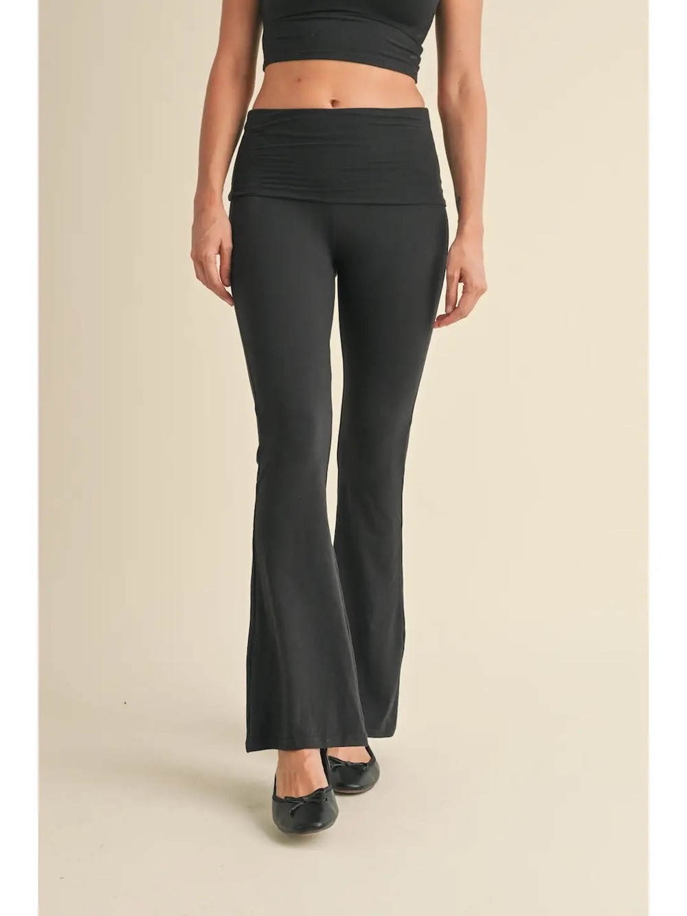 Kimberly C New with tags Soft Knit Foldover Flare Pants